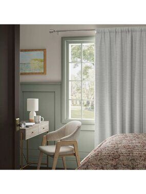 Threshold Henna Light Gray Blackout Rod Pocket Curtain Panel 50" x 84" Each